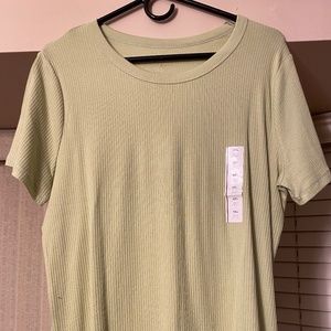 Light Green Ribbed T-shirt